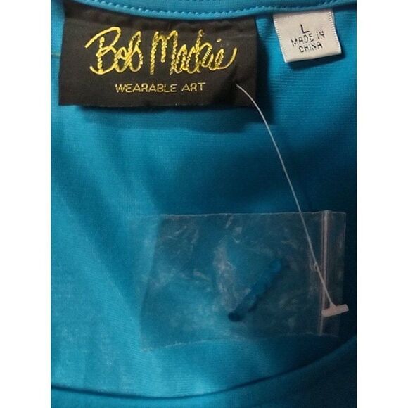 Bob Mackie Wearable Art Blue Sequin Blouse Size Large NWOT - Picture 6 of 8